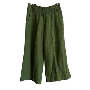 Anthropologie Green Wide Leg Pants